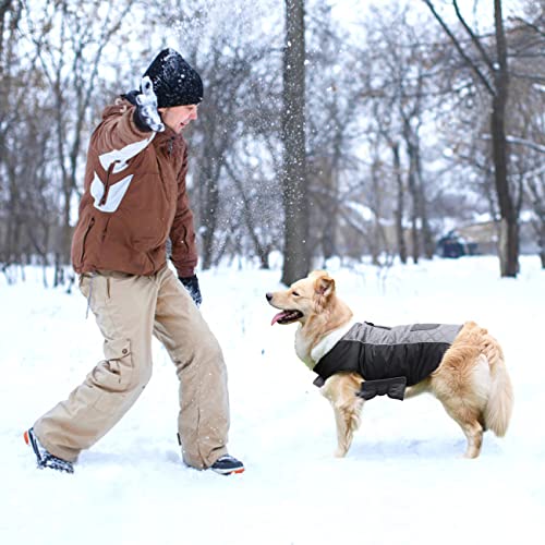 Oslueidy Abrigo de Invierno para Perros, Chaqueta cálida para Perros, Chaleco a Prueba de Viento, Traje de Nieve para Mascotas para Perros pequeños medianos y Grandes (M, Gris Oscuro)