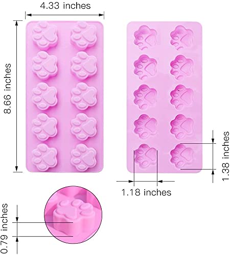 Otes 4 unidadesMoldes de silicona antiadherentes, diseño de huesos y huellas de perro, para hacer bombones, dulces, gelatina, cubitos de hielo y golosinas para perros