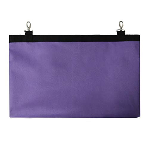 OttoBen Bolsa de Heno para Conejos & Conejillo de Indias & Chinchilla & Hámster, Paño Oxford 600D Resistente Mordeduras/Impermeable, Comedero Almacenamiento Heno Dispensador 4 Ventanas Morado