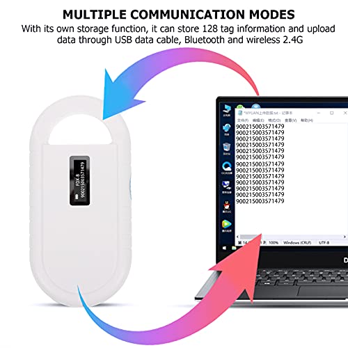 OurLeeme Lector para Mascotas,Escáner de Microchip para Mascota lector de mano RFID escáner de identificación para mascotas de 134,2 kHz recargable para escáner de chip de animal