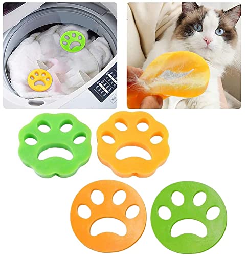 Ousyaah 4 Pcs Depiladora para Mascotas, Bola De Limpieza De Ropa, Filtros de Pelusa para Lavadora, Reutilizables Lavandería Mascota Removedor para Pelo de Perros, Pieles de Gatos, Todas Las Mascotas