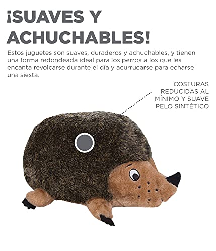 Outward Hound Hedgehogz - Juguete de peluche para perros - Erizo - Marrón - S