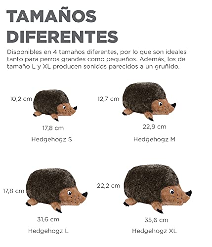 Outward Hound Hedgehogz - Juguete de peluche para perros - Erizo - Marrón - S