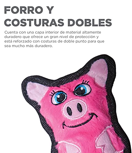 Outward Hound Invincibles Minis - Juguete con sonido para perros - Resistente y duradero - Cerdito - Rosa - XS