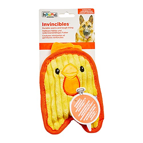 Outward Hound Invincibles Minis - Juguete con sonido para perros - Resistente y duradero - Pollito - Amarillo - XS