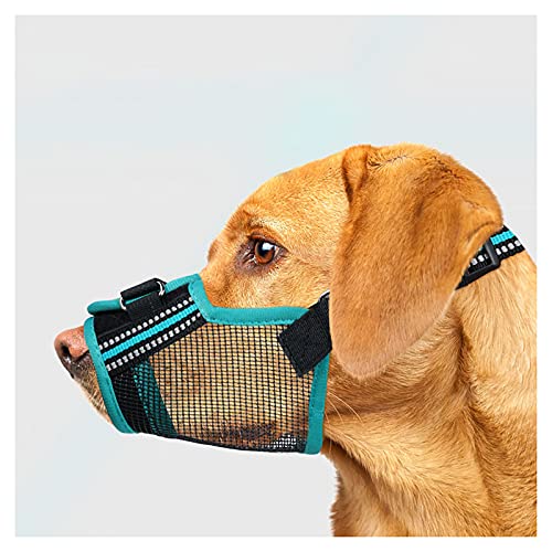 OVBBESS Bozal para Perros con Malla Transpirable,contra Mordeduras y Antiladridos Correa Ajustable para Perros Grandes,Refuerzo de Velcro de Tres Capas,Cabello no pegajoso