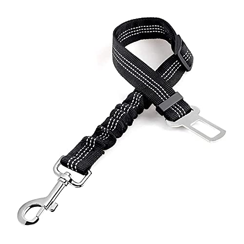 Pack de 2 Cinturon De Seguridad para Perros con Guante Quita pelos Mascota - Cinturon Perro Coche - Correa Perro Coche con Elástico y Fuerte Mosquetón para Trasportar Mascotas - Rojo