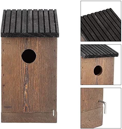 Pájaro de Madera Casa Colgante Pájaro Caja de anidación Woody Poderpecker Hood Woodland Cabina Lugar de Descanso para pájaros Decoración al Aire Libre (Size : 12x12x23.5cm)