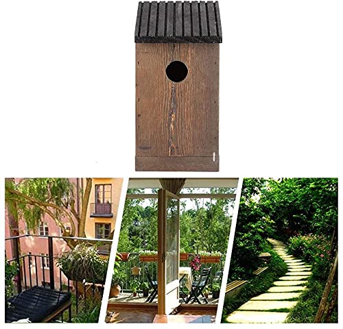 Pájaro de Madera Casa Colgante Pájaro Caja de anidación Woody Poderpecker Hood Woodland Cabina Lugar de Descanso para pájaros Decoración al Aire Libre (Size : 12x12x23.5cm)