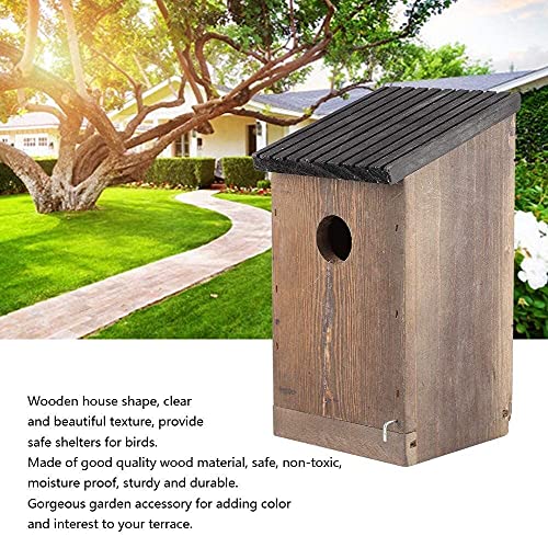 Pájaro de Madera Casa Colgante Pájaro Caja de anidación Woody Poderpecker Hood Woodland Cabina Lugar de Descanso para pájaros Decoración al Aire Libre (Size : 12x12x23.5cm)