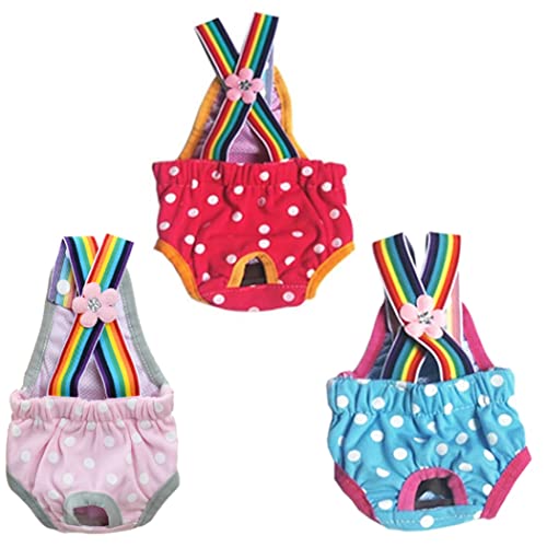 Pantalones Cortos para Perros Nappies para Perros Pañal de Perro Pantalones Sanitarios Pantalones Pantalones de periodo Lavable Paño Transpresor Transpirable L 3pcs