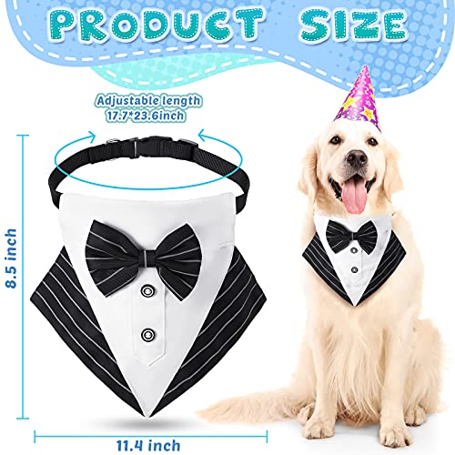 Pañuelo de Esmoquin de Perro Collar Bandana Formal de Boda de Perro Formal Traje de Esmoquin de Perro con Pajarita Collar de Pajarita de Perro Pañuelo de Diseño de Esmoquin formal Ajustable