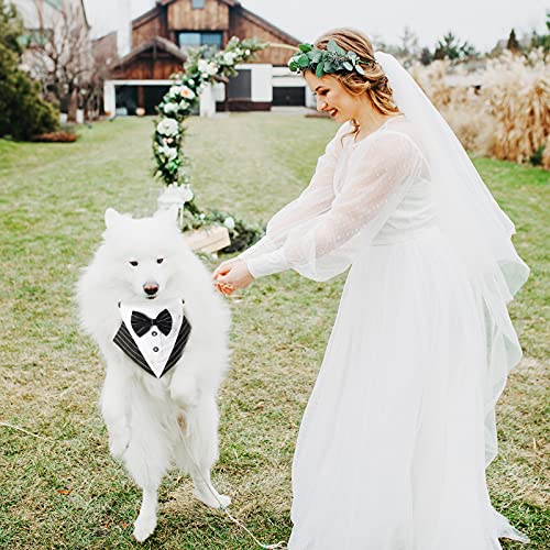 Pañuelo de Esmoquin de Perro Collar Bandana Formal de Boda de Perro Formal Traje de Esmoquin de Perro con Pajarita Collar de Pajarita de Perro Pañuelo de Diseño de Esmoquin formal Ajustable