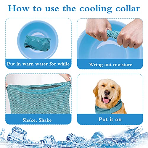 Pañuelo Enfriamiento Perros, Collar Refrigerante Perro, Collar Refrigerante para Mascotas, Pañuelo Enfriamiento Perros con Orificio para Correa Mascota Verano Sensación Fría Bufanda (L)