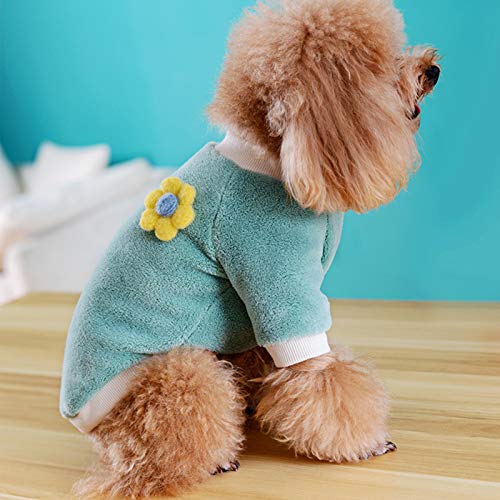 PAPABA Invierno cálido Peluche de Dos Patas de Dos Patas Perro Cachorro Chaleco Camisa suéter Mascota Punto Rosa Metro