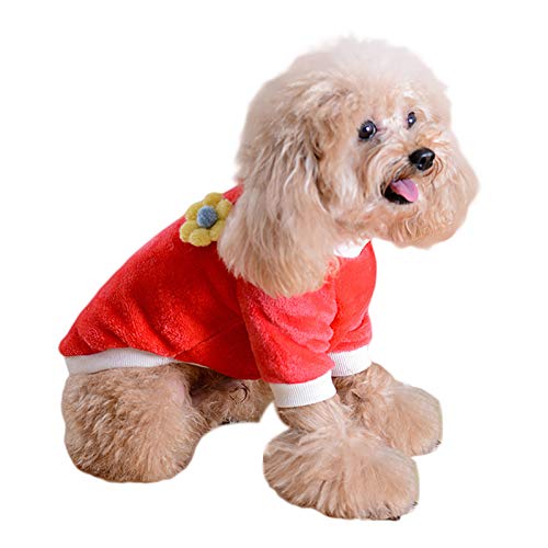 PAPABA Invierno cálido Peluche de Dos Patas de Dos Patas Perro Cachorro Chaleco Camisa suéter Mascota Punto Rosa Metro