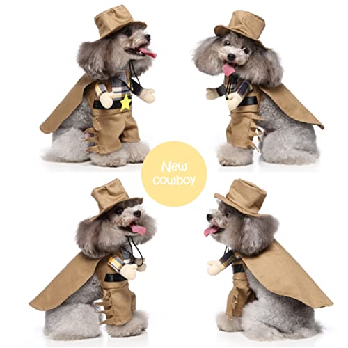 PAPIEEED Disfraz de vaquero para perro, gato, novedad, ropa de cosplay para Halloween, Navidad, cumpleaños, fiesta, accesorios para fotos