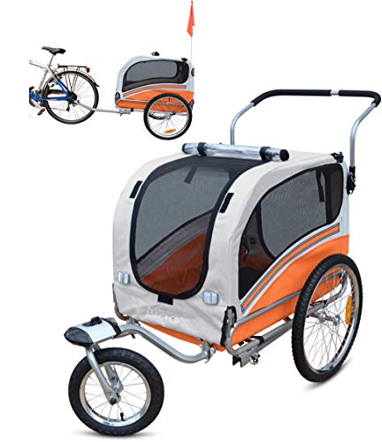 Papilioshop Argo Remolque Bici y Silla de Paseo para Perro Mascota (Anaranjado M)