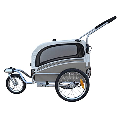 PAPILIOSHOP Remolque carrito para bicicleta de paseo para perros (Gris S)