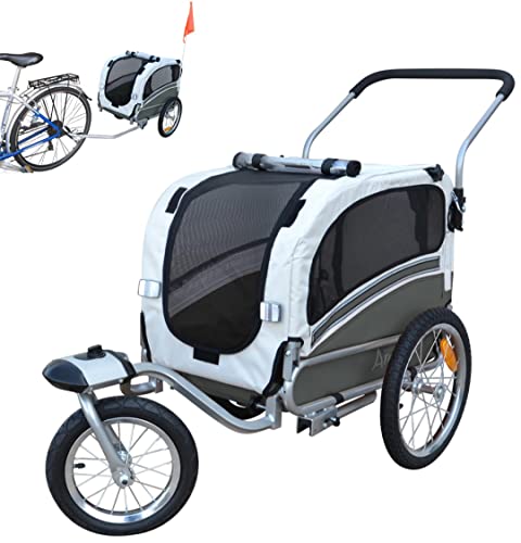 PAPILIOSHOP Remolque carrito para bicicleta de paseo para perros (Gris S)