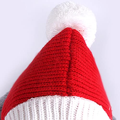 para El Cuello Y Oído Calentador Capucha Perro Navidad Gorros de Invierno Cálido Sombrero de La Bufanda con Pompón para Mascotas Perro Gato