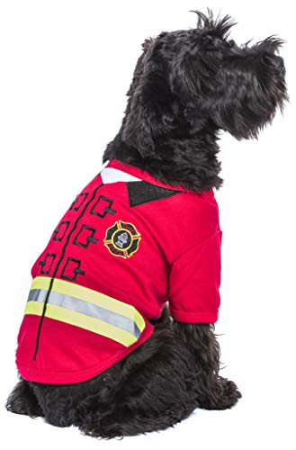 Parisian Pet - Divertidos disfraces para perros, gatos, camisas para Halloween, policía, prisionero, ketchup, mostaza, médico, bombero, marinero, pirata (bombero, bombero, S)