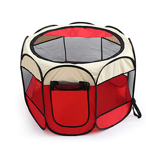 Parque infantil para mascotas - Tienda plegable para mascotas Oxford Cloth Portátil Impermeable Resistente a los arañazos Octogonal Plegable Parques para perros para viajes Uso en interiores al aire