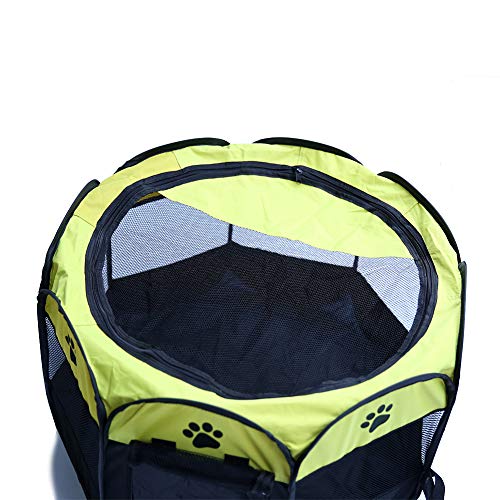 Parque infantil para mascotas - Tienda plegable para mascotas Oxford Cloth Portátil Impermeable Resistente a los arañazos Octogonal Plegable Parques para perros para viajes Uso en interiores al aire