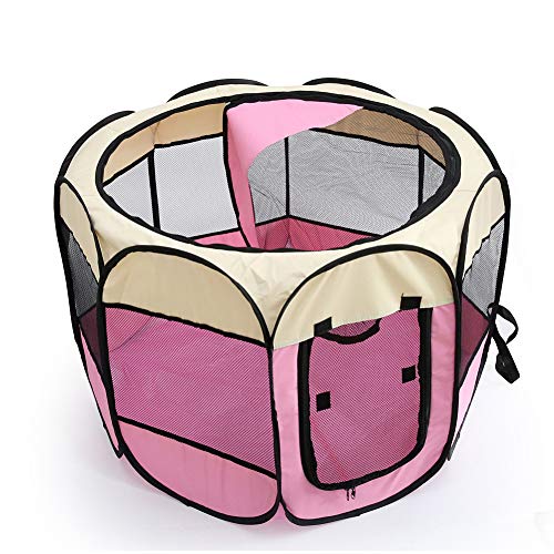 Parque infantil para mascotas - Tienda plegable para mascotas Oxford Cloth Portátil Impermeable Resistente a los arañazos Octogonal Plegable Parques para perros para viajes Uso en interiores al aire