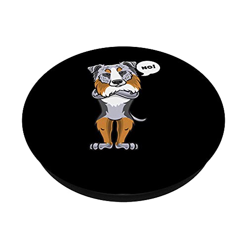 Pastor Ovejero Australiano Perro Testarudo Divertido PopSockets PopGrip: Agarre intercambiable para Teléfonos y Tabletas