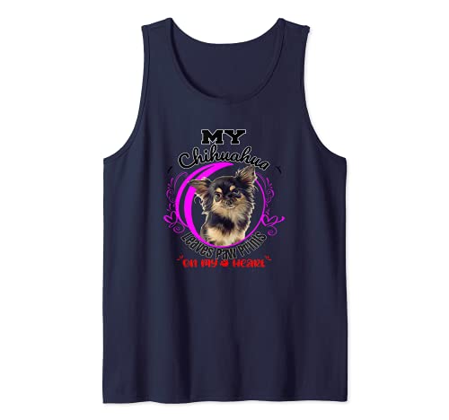 Pata del perro chihuahua imprime en mi corazón Camiseta sin Mangas