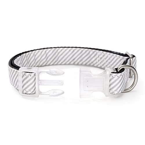 Patrón Patrón Diagonal geométrico | Exterior de algodón polivinílico Suave con Interior de Nailon | Collar para Perro con Hebilla Fuerte y Anillo en D