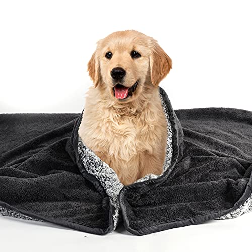 Pattepoint Grande Manta Impermeable para Perros, Fundas Lavables para Asientos de Coche, Suministros para Perros Suaves a Prueba de PIS, Manta para Mascotas para Perros y Gatos - Gris 130 x 145 cm