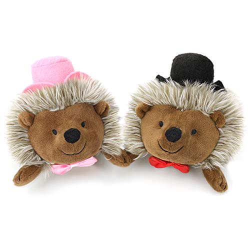 Pawaboo [2 PZS Juguete de Felpa para Perro, Juguetes Cachorros de Sobrero Rosa y Negro, Super Suave de Imitación de Piel, Peluches para Masticar Seguros para Mascotas Pequeñas Medianas