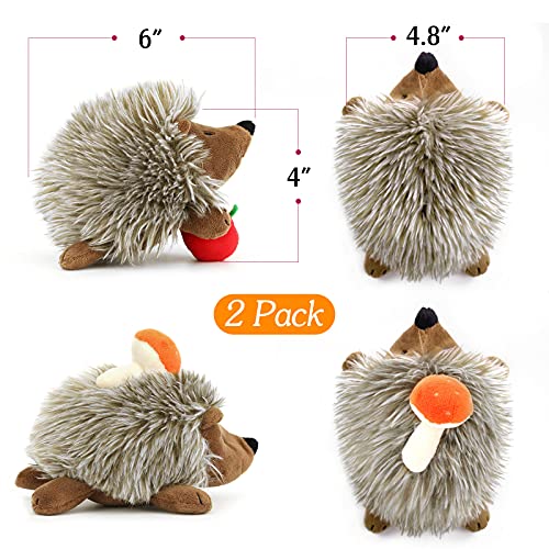 Pawaboo [2 PZS Juguete de Felpa para Perro, Juguetes Cachorros sin Tóxico, Super Suave de Imitación de Piel de Erizo Estilo, Peluches para Masticar Seguros para Mascotas Pequeñas Medianas - Marrón