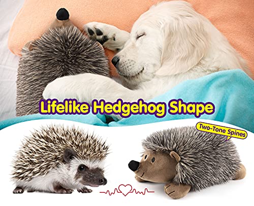 Pawaboo Plush Dog Toy, Real-Feel Heartbeat Super Soft Faux-Fur Hedgehog Dogs Toy Plush Stuffed Bedtime Toys, Non-Toxic Stuffed Animal Pet Toy, Biting Training Toy Chew Toys for Dog Puppy Cat