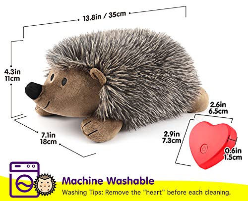 Pawaboo Plush Dog Toy, Real-Feel Heartbeat Super Soft Faux-Fur Hedgehog Dogs Toy Plush Stuffed Bedtime Toys, Non-Toxic Stuffed Animal Pet Toy, Biting Training Toy Chew Toys for Dog Puppy Cat