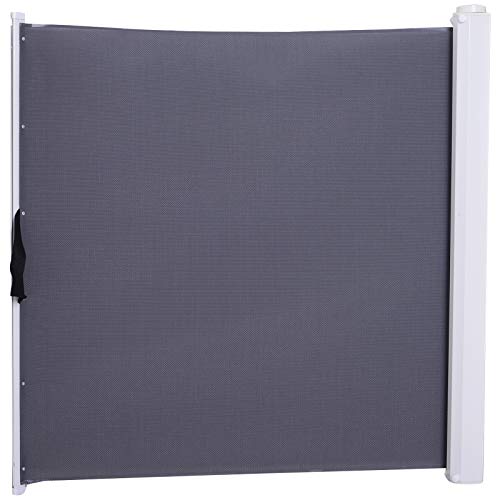 PawHut Barrera Seguridad para Niños Mascotas Valla Seguridad Infantil Retráctil Puertas Seguridad Bebe Perros Mascotas 5.5x82.5x5.5-115cm