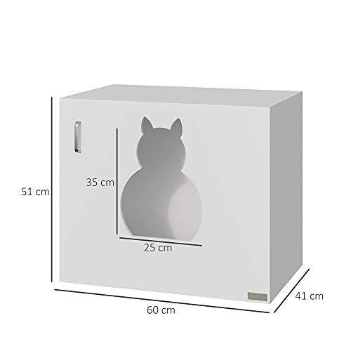 PawHut PawHut Arenero Gatos 63x41x53,5cm Aseo Areneros Gato Mascotas con Puerta Madera