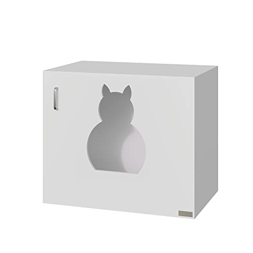 PawHut PawHut Arenero Gatos 63x41x53,5cm Aseo Areneros Gato Mascotas con Puerta Madera