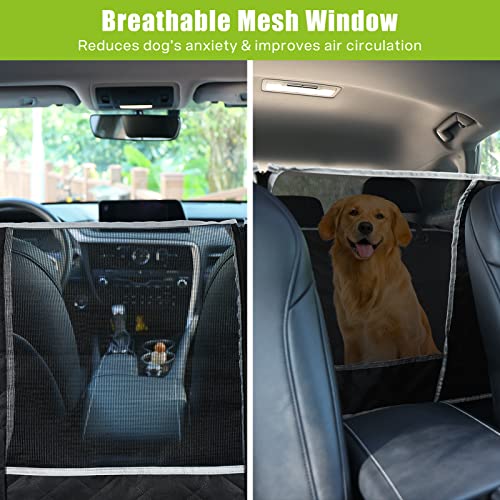 Pecute Funda para Asiento de Coche para Perros y Gatos 2 En 1, Hamaca para Perros Convertible Impermeable con Sección de Malla/Solapas Laterales, Protector de Asiento Trasero a Prueba de Arañazos