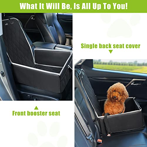 Pecute Funda Perros Coche, Funda de Asiento para Perros Impermeable y Resistente (Negro, para el Asiento Delantero)