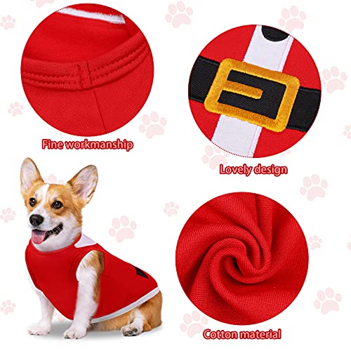 Pedgot Paquete de 2 camisas de Navidad de algodón sin mangas para cachorros de Navidad, para mascotas, Papá Noel, disfraz de elfo, divertido perro de Navidad, cachorros, grandes