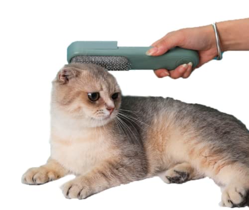 Peine Hombre Peine Pelo Rizado Peine De Peluquero Peine Para Mascotas De Doble Cara, Aguja De Acero Inoxidable, Cepillo Para Quitar El Pelo Para Perros Y Gatos, Cepillos De Masaje Cómodos Para Gatos,