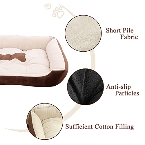 Pejoye Cama para Perros. Perro Gato Mascota Colchón Lavable Almohada Cojín Suave y Cálida Cama de Algodón PP con Parte Inferior Antideslizante Suave y Cómoda para Border Collies y Huskies