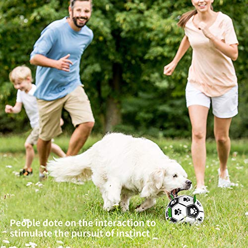 Pelota de FúTbol para Perros, LengüEtas de Agarre Juguete para Perros de Tira y Afloja Pelota de FúTbol para Perros para Interiores y Exteriores Juguete Interactivo para Interiores y Exteriores