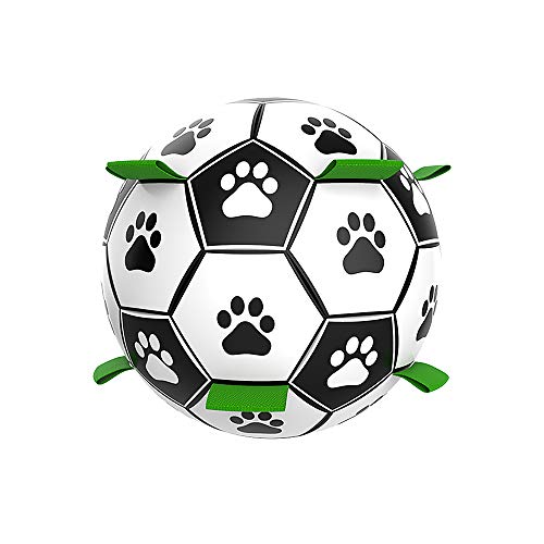 Pelota de FúTbol para Perros, LengüEtas de Agarre Juguete para Perros de Tira y Afloja Pelota de FúTbol para Perros para Interiores y Exteriores Juguete Interactivo para Interiores y Exteriores