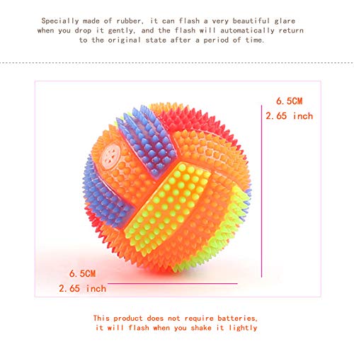 Pelota de Masaje Puntiaguda, Pelota Hinchable masticable para Perros, Pelota de fútbol en Forma de luz LED Intermitente para niños, Juguete para Mascotas, 6,5 cm