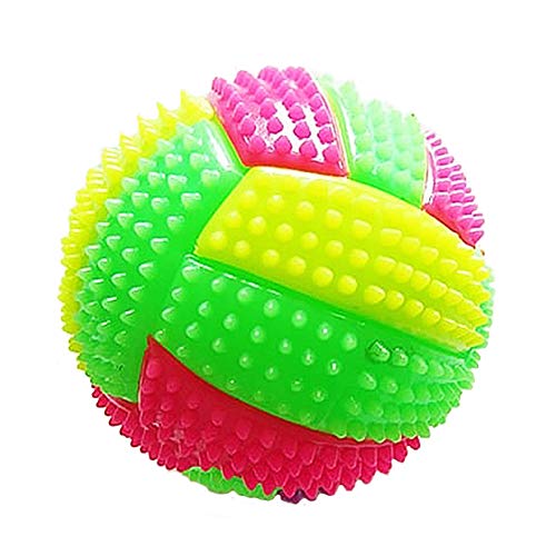 Pelota de Masaje Puntiaguda, Pelota Hinchable masticable para Perros, Pelota de fútbol en Forma de luz LED Intermitente para niños, Juguete para Mascotas, 6,5 cm