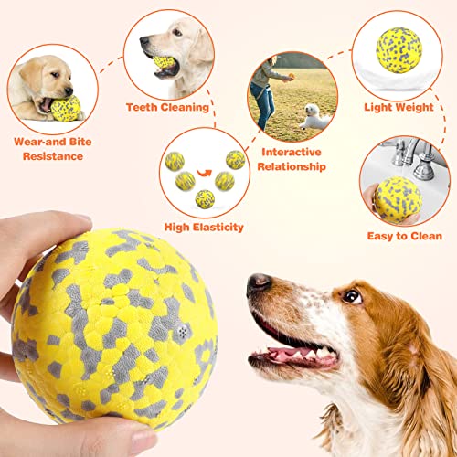 Pelota Perro Super Stretch, Juguete Antiestres Perro Juego de 2, Juguete Interactivo Perro de Diseño Creativo, Regalo Perro para Perros Pequeños y Medianos(Amarillo + Fluorescente)